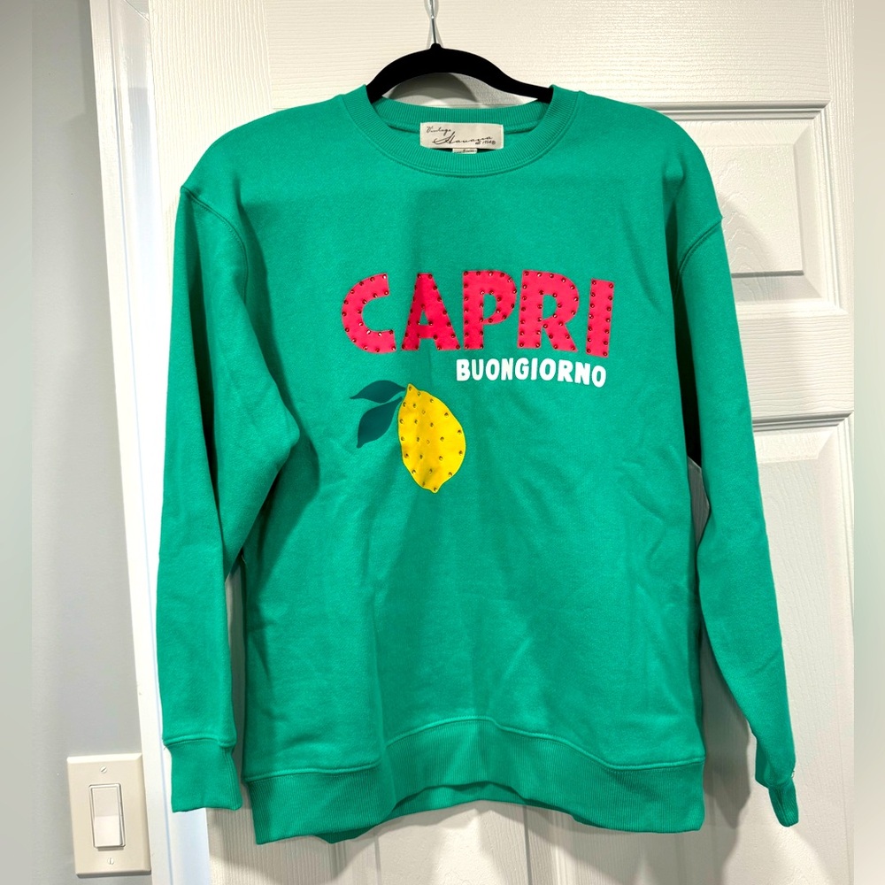 Vintage Havana Capri Sweatshirt Green Size Small- New With Tags
